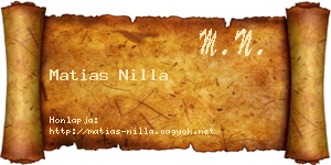 Matias Nilla névjegykártya